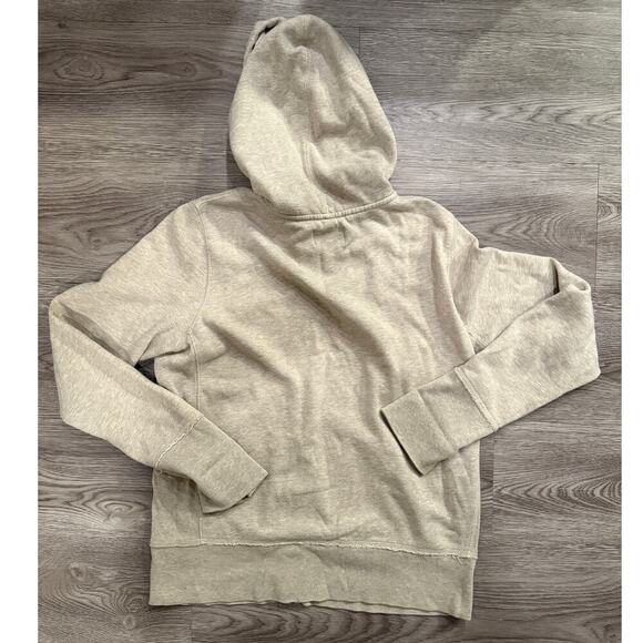 Polo Jeans Ralph Lauren 1967 Zip Hoodie Sweatshirt Beige L Y2K Graphic Retro - Picture 2 of 9
